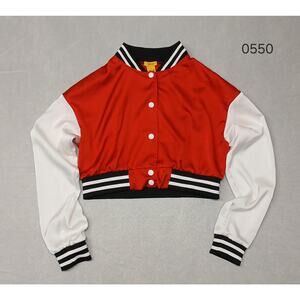 Daisy (Small) Multicolor Polyester Dress Casual Crop Light Varsity Jacket